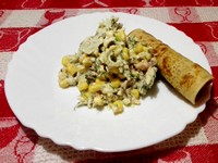 Салат из печени трески