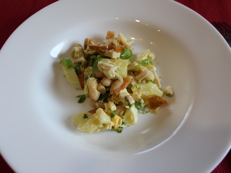 Рецепт салата с кабачками и куриным мясом